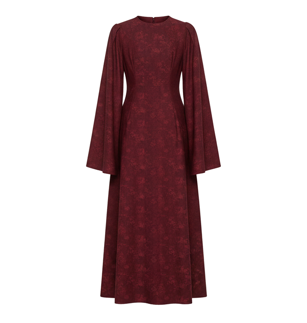 Waxed Cotton Long-Sleeve Dress