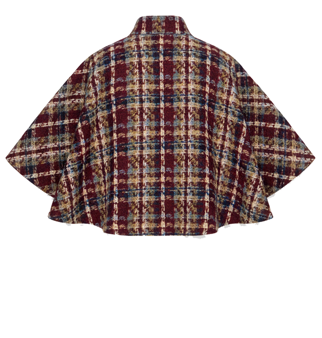 Autumn Plaid Wool Cape