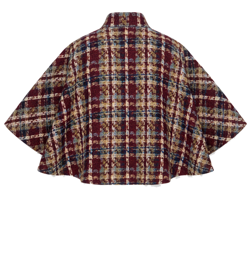 Autumn Plaid Wool Cape