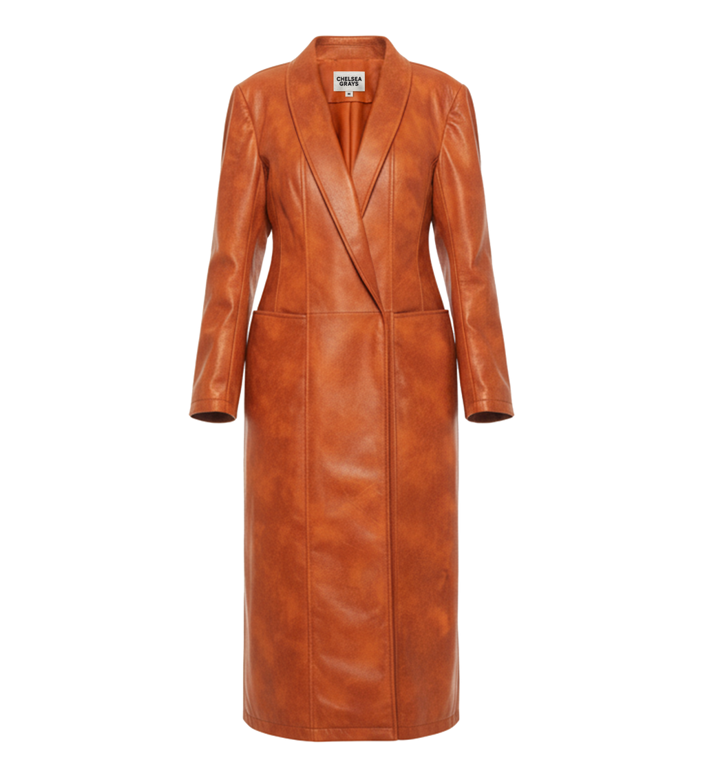 Vegan Leather Coat