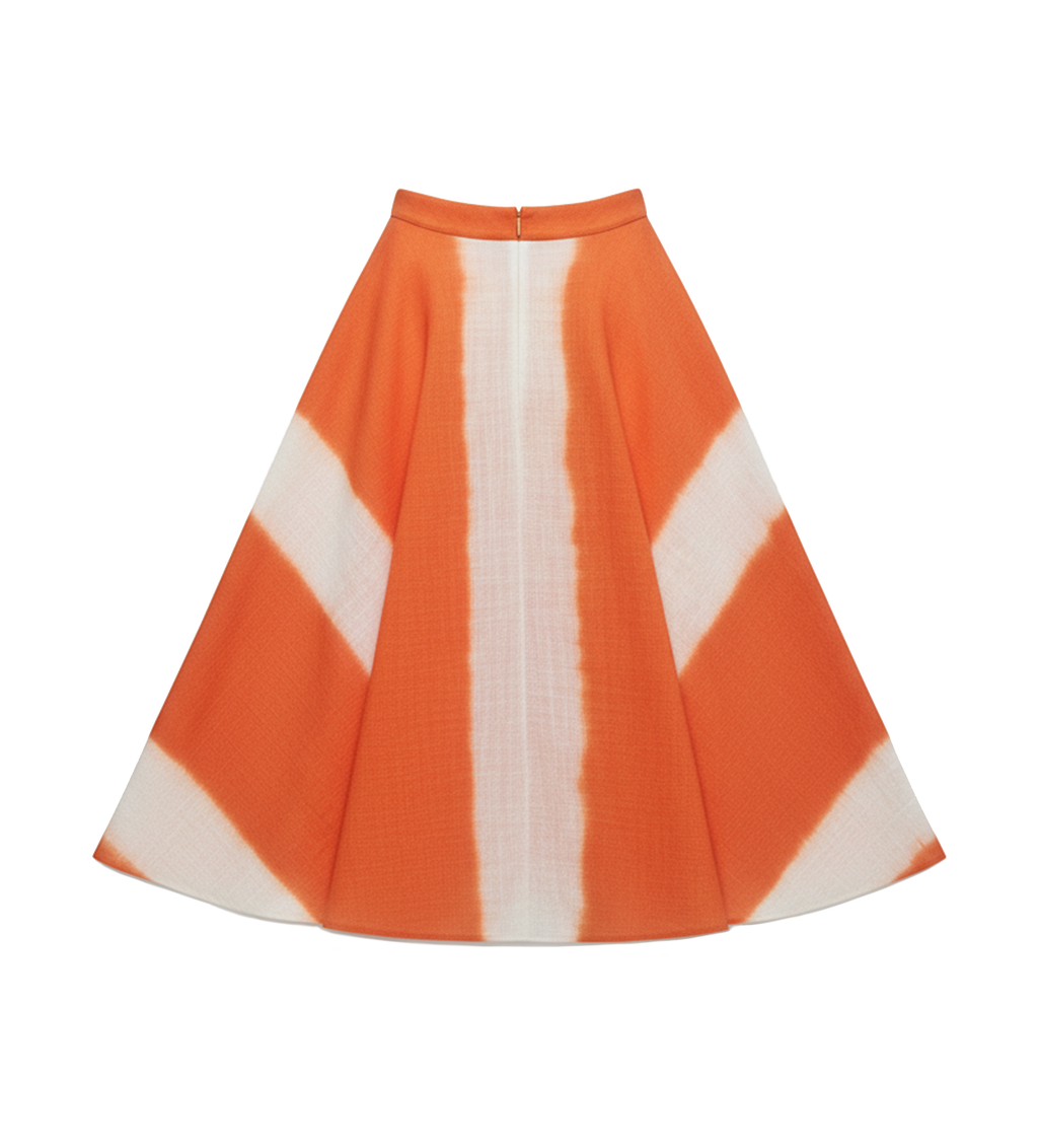 Hand-Dyed Linen A-Line Skirt
