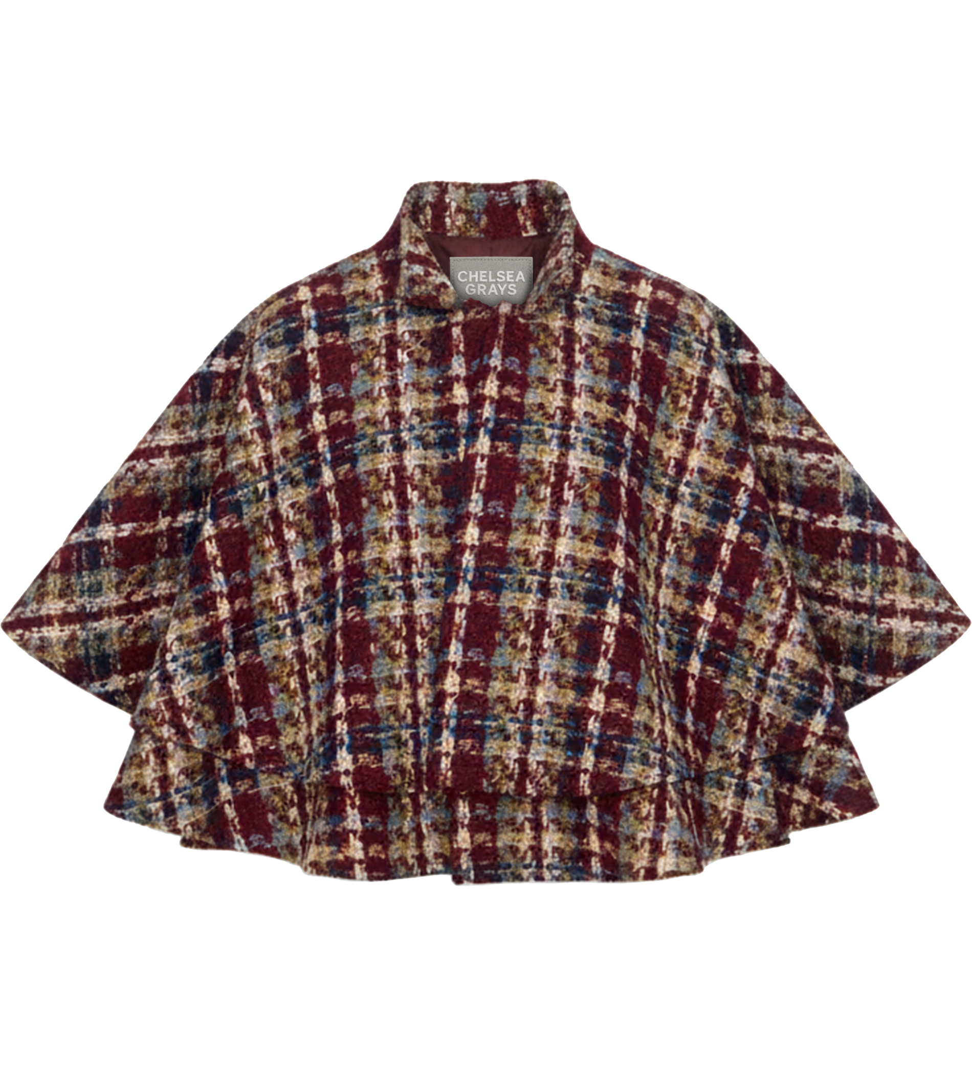 Autumn Plaid Wool Cape