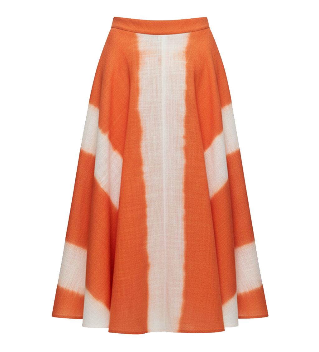 Hand-Dyed Linen A-Line Skirt