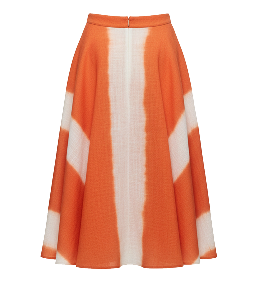 Hand-Dyed Linen A-Line Skirt